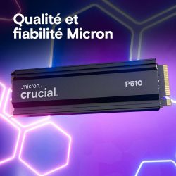 Crucial P510 1 To 2280 - Avec dissipateur Crucial P510 1 To 2280 - Avec dissipateur