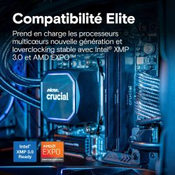 Crucial DDR5 Pro Overclocking 32 Go (2 x 16 Go) 6400 MHz CL32 (2) Crucial DDR5 Pro Overclocking 32 Go (2 x 16 Go) 6400 MHz CL32