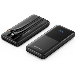 Batterie externe Vention FHOB0 10 000 mAh 22,5 W Noir Câble USB-C et Lightning (1) Batterie externe Vention 10 000 mAh Noir - Câble USB-C et Lightning